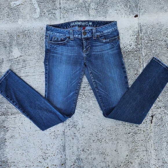Guess Jeans Women Denim Jeans Blue Cotton Slim Fit Jean Size 30 - Picture 1 of 13